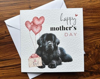 Personalized Newfoundland Dog Mothers Day Card