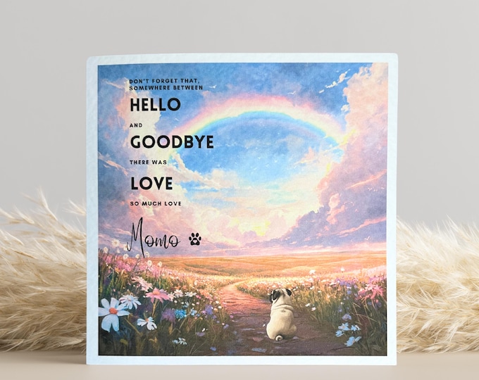 Dog loss card, Pug