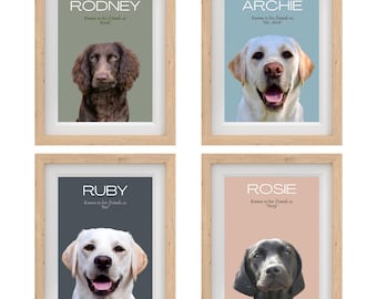 Dog Pet Portrait, Personalised Digital - 'Likes to be known as' - Downloadable Pet Art - Pet Lover Gifts - Pet Gifts, wall art, home decor