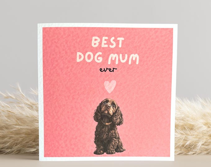 Brown Cocker Spaniel Mothers Day Card