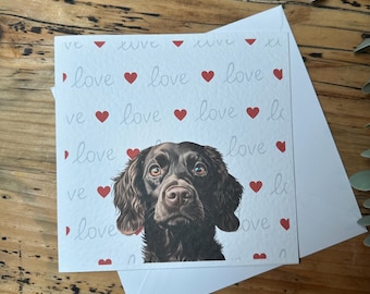 Chocolate Cocker Spaniel Valentine's Day Card: Dog Lover Gift
