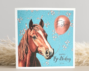 Personalised Horse Birthday Card