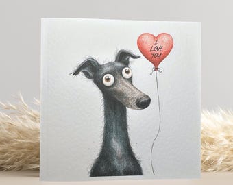 Greyhound Valentine's Day Card: Dog Lover Gift