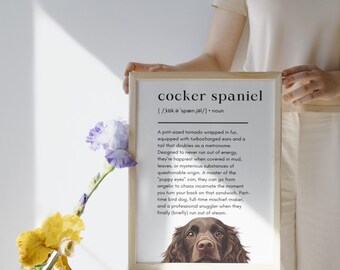 Brown Cocker Spaniel Definition Print, Digital Download Only