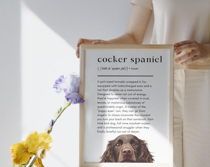 Brown Cocker Spaniel Definition Print, Digital Download Only
