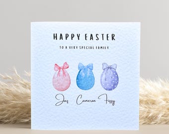 Easter Card for Family: easter eggs personalised