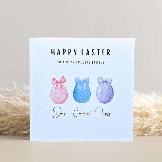 Easter Card for Family: easter eggs personalised