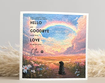 Pet loss card, black cocker spaniel