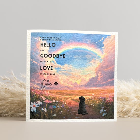 Pet loss card, black cocker spaniel