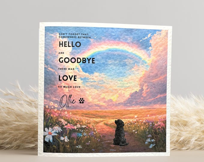 Pet loss card, black cocker spaniel