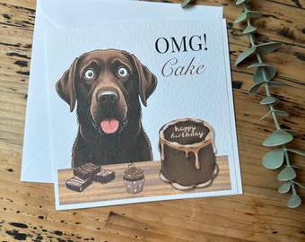 Chocolate Labrador Birthday Card: Dog Lover Gift