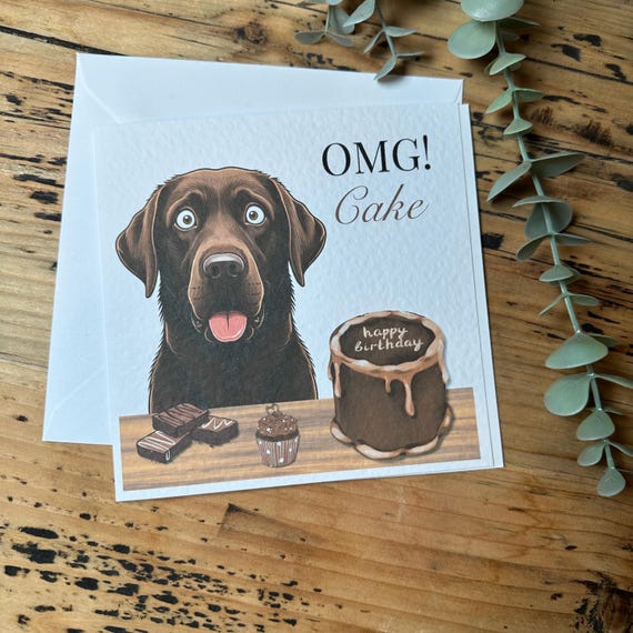 Chocolate Lab Birthday Card: Dog Lover Gift