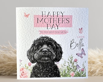 Black Cockapoo Mothers Day Card