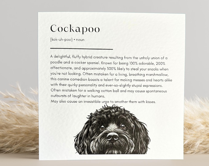 Black cockapoo Card