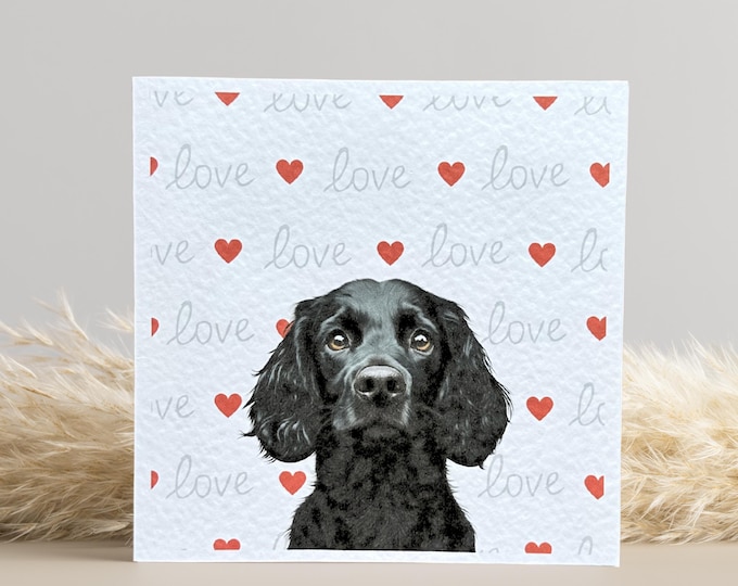 Black Cocker Spaniel Love Card
