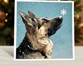 German Shepherd Christmas Card: Christmas Holiday
