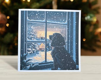 Black Cocker Spaniel Christmas Card