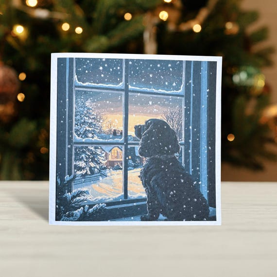 Black Cocker Spaniel Christmas Card