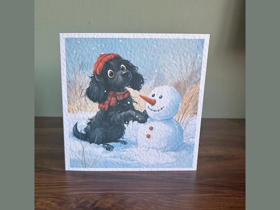 Black Cocker Spaniel Christmas Card