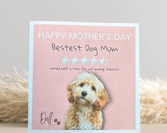 Cockapoo Mothers Day Card: Personalised, Mum gift