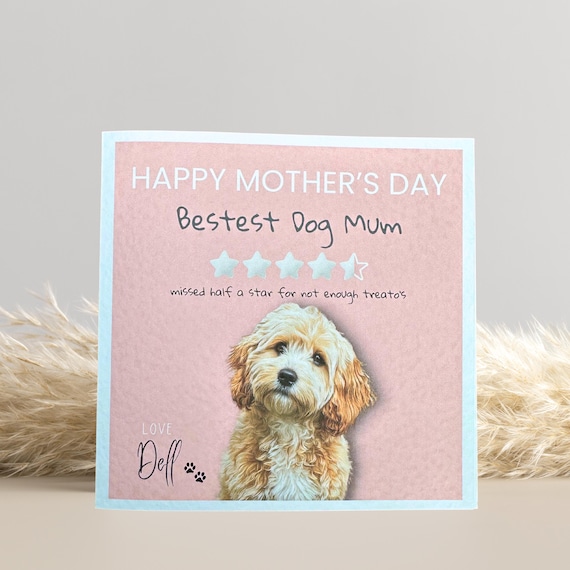 Cockapoo Mothers Day Card: Personalised, Mum gift