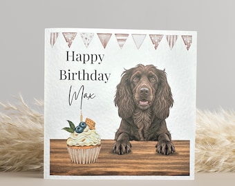 Brown Cocker Spaniel Birthday Card