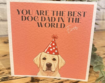 Yellow Labrador Birthday Card, Personalised Birthday, Yellow Lab Customisable Card, Personalised Cards.