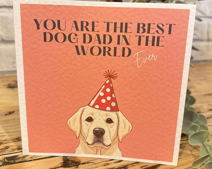 Yellow Labrador Birthday Card, Personalised Birthday, Yellow Lab Customisable Card, Personalised Cards.