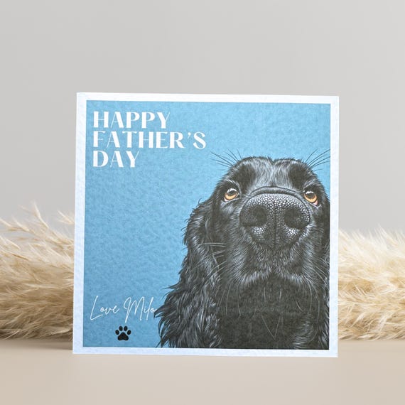 Black Cocker Spaniel Father's Day Card