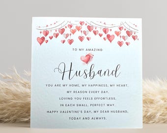 Valentine’s Card for Husband – Romantic Love Card – Heart Design