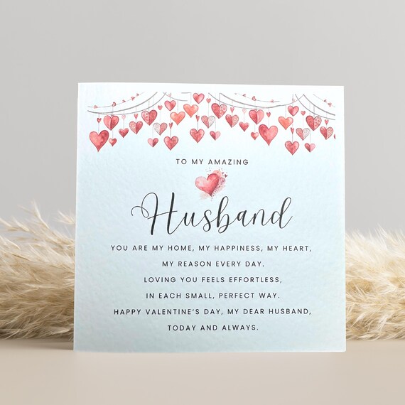 Valentine’s Card for Husband – Romantic Love Card – Heart Design