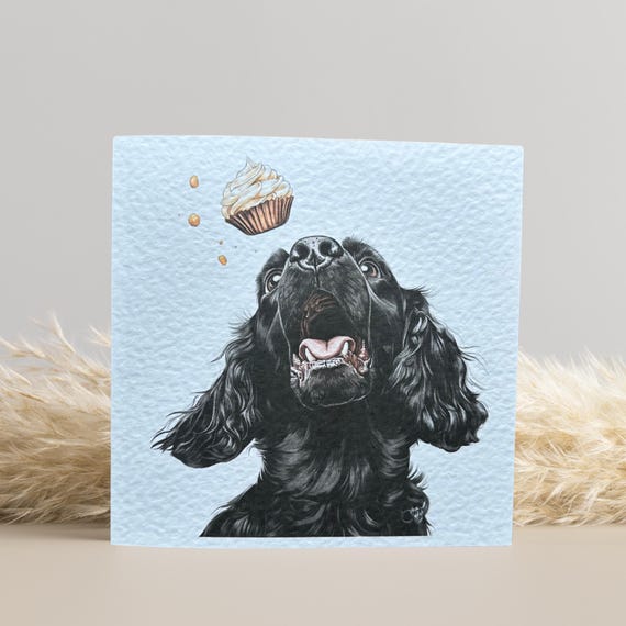 Black Cocker Spaniel Birthday Card