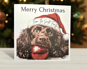Brown Cocker Spaniel Christmas Card
