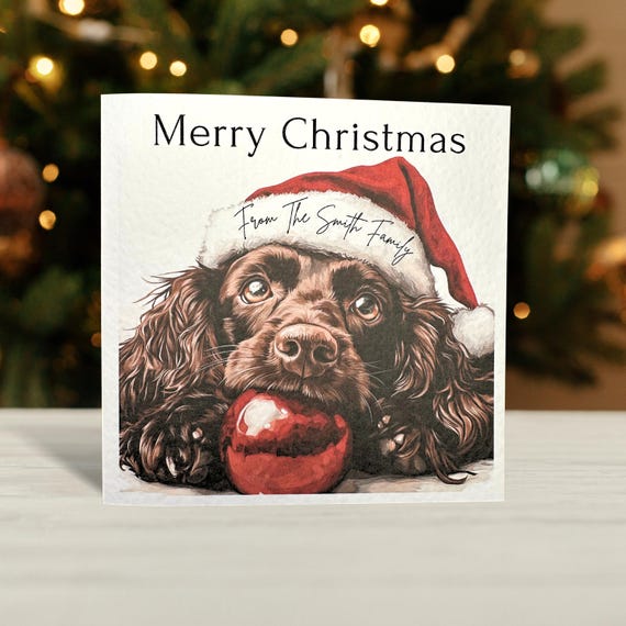 Brown Cocker Spaniel Christmas Card
