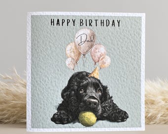 Black Cocker Spaniel Birthday Card