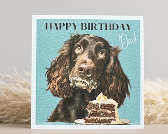 Brown Cocker Spaniel Birthday Card