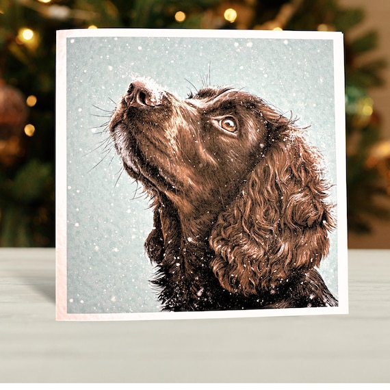 Brown Cocker Spaniel Christmas Card