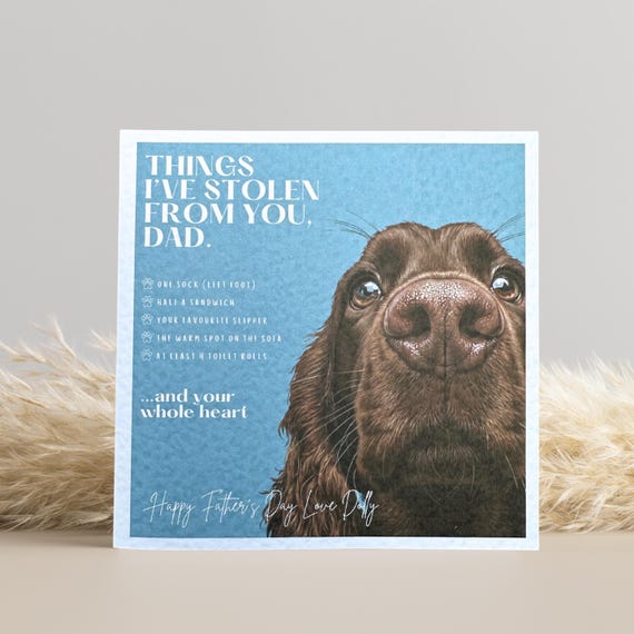 Chocolate Brown Cocker Spaniel Father's Day Card