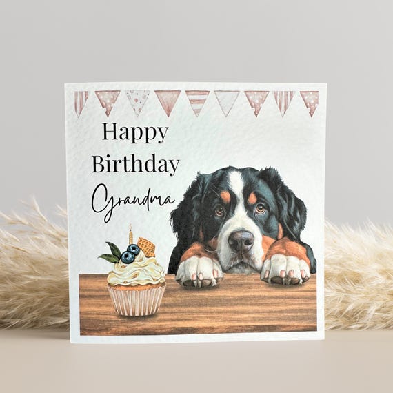 Bernese Mountain Dog Birthday Card