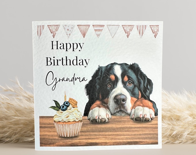 Bernese Mountain Dog Birthday Card