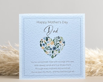 Happy Mother's Day Dad Card: Floral Heart Design, Sentimental