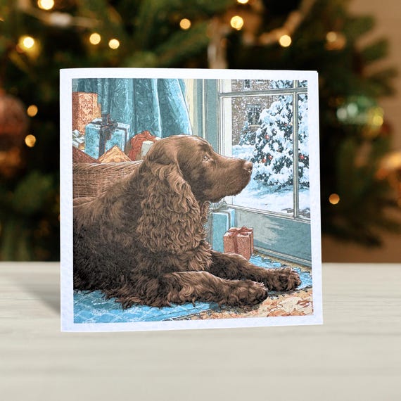 Brown Cocker Spaniel Christmas Card
