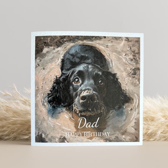 Black Cocker Spaniel Birthday Card