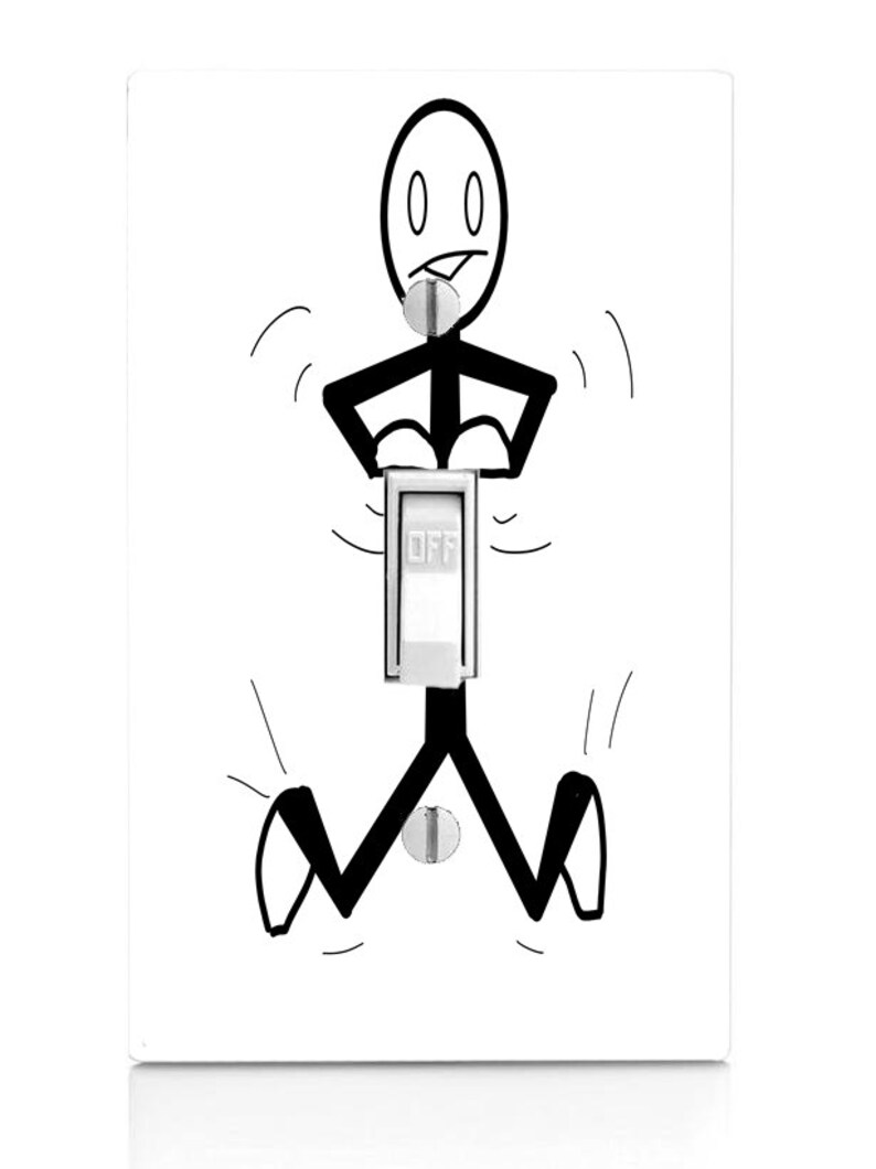 Funny Stickman Pushing Switch Turn Lights off Single Toggle Light ...