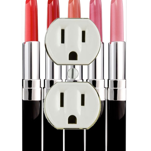 Trendy Accessories Five Hot Lipsticks Design Print Image Electrical Outlet Plate Cover