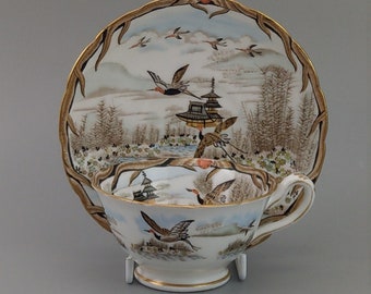Japanese style Teacup and Saucer by Jackson and Gosling, Fenton Tokio