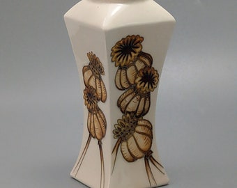 英国ムーアクロフトビンテージ花柄 陶器製 花瓶 ウォルター・ムアクロフト作 ムアクロフト陶器 花瓶 アネモネ 小さな