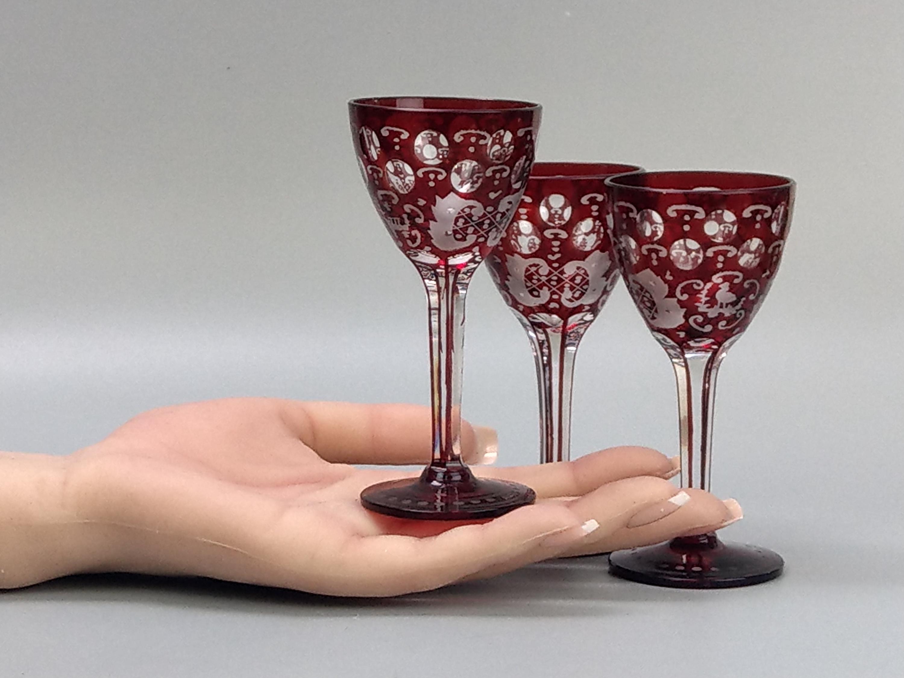 Antique Bohemian Egermann Liqueur Glasses Cut to Clear - Etsy New