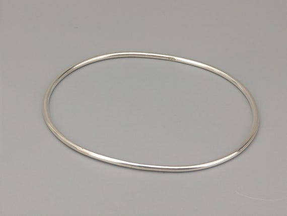 Vintage Sterling Silver Stackable bracelet oval p… - image 3