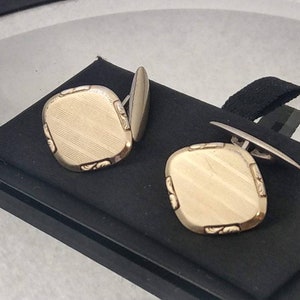 Art Deco Rolled gold cufflinks on sterling silver